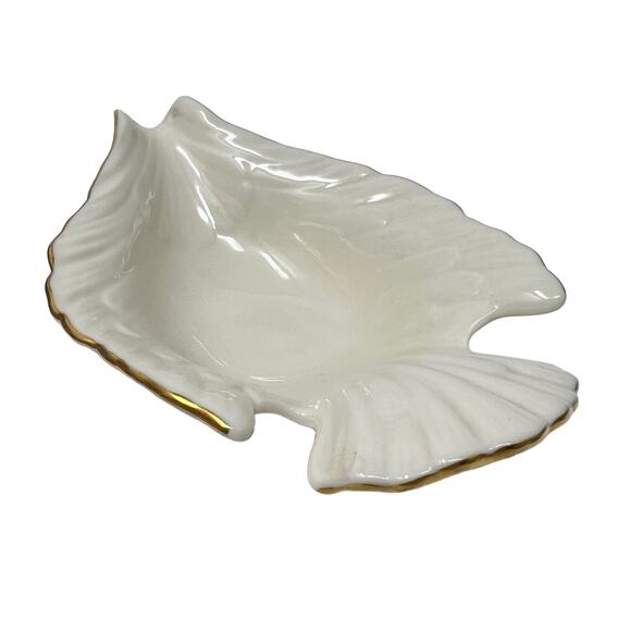 Lenox Dove Shaped Candy Dish 8" x 5" White Porcelain with Gold Trim EUC - Picture 4 of 6